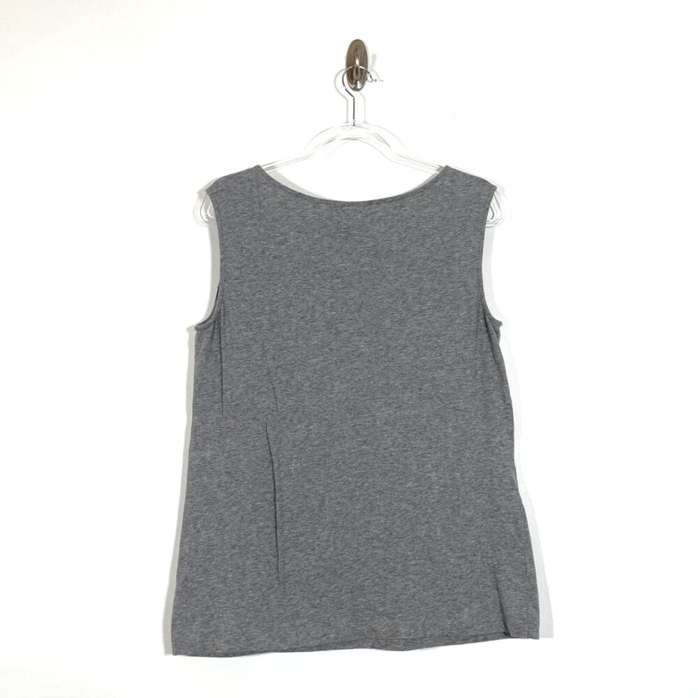 Cabi 3815 Lacey Tee Gray Black Lace Sleeveless Tank Top Size Medium Minimalist - Picture 2 of 7